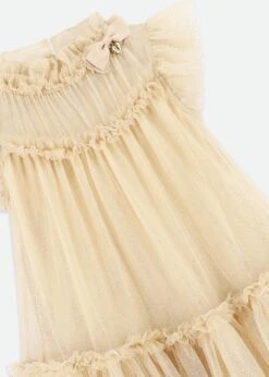 Marigold Ruffle Dress Gold Sparkle -Angels Face Negozio Marigold Dress Gold Detail