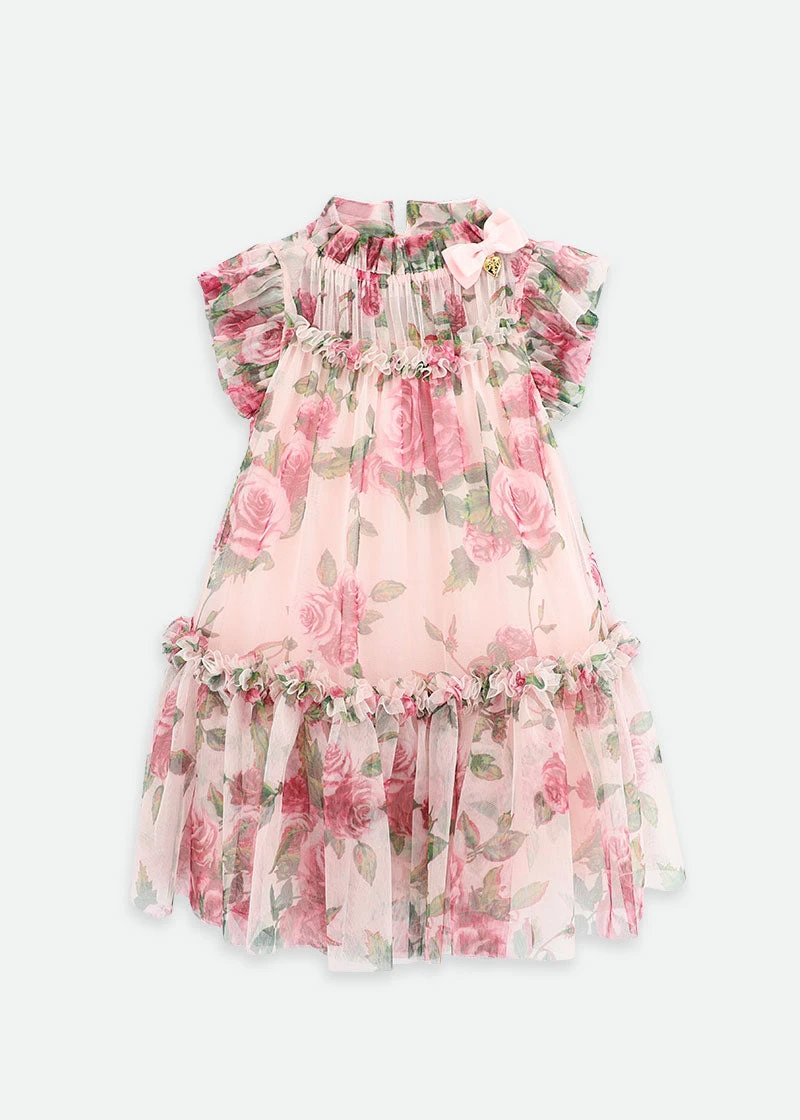 Marigold Roses Tulle Dress Pink 3 Marigold Roses Tulle Dress Pink