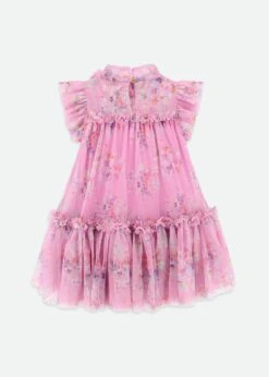 Marigold Splash Flower Dress Orchid Lilac -Angels Face Negozio Marigold Dress SplashLilac Back