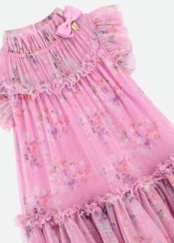 Marigold Splash Flower Dress Orchid Lilac -Angels Face Negozio Marigold Dress SplashLilac Detail