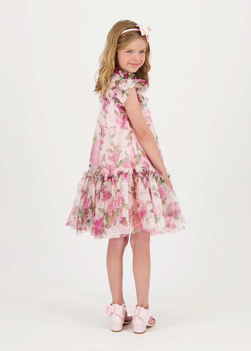 Marigold Roses Tulle Dress Pink 6 Marigold Roses Tulle Dress Pink - immagine 4