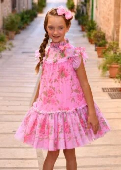 Marigold Flower Dress Begonia Pink 9 Marigold Flower Dress Begonia Pink -Angels Face Negozio Marigold Dress Begonia Pink Campaign 3