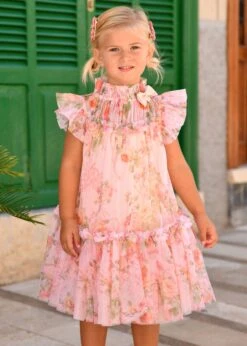 Marigold Primrose Dress Peach -Angels Face Negozio Marigold Dress Peach Campaign