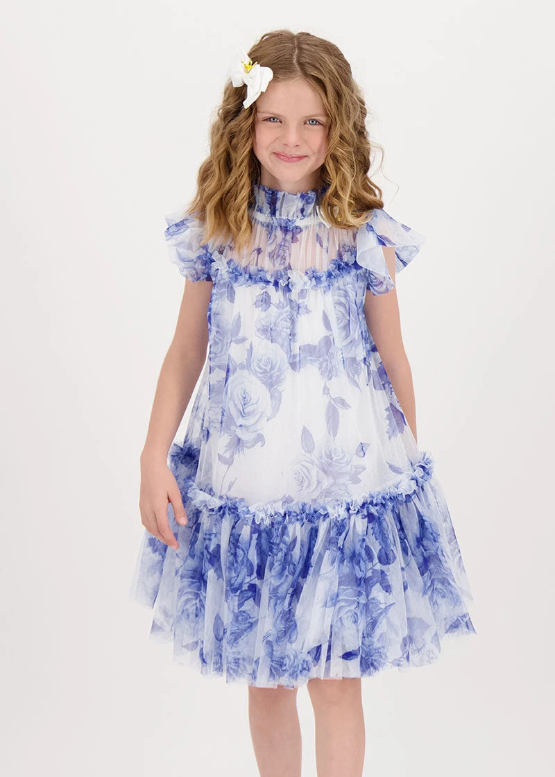 Marigold Blue Flower Dress Snowdrop 5 Marigold Blue Flower Dress Snowdrop - immagine 3