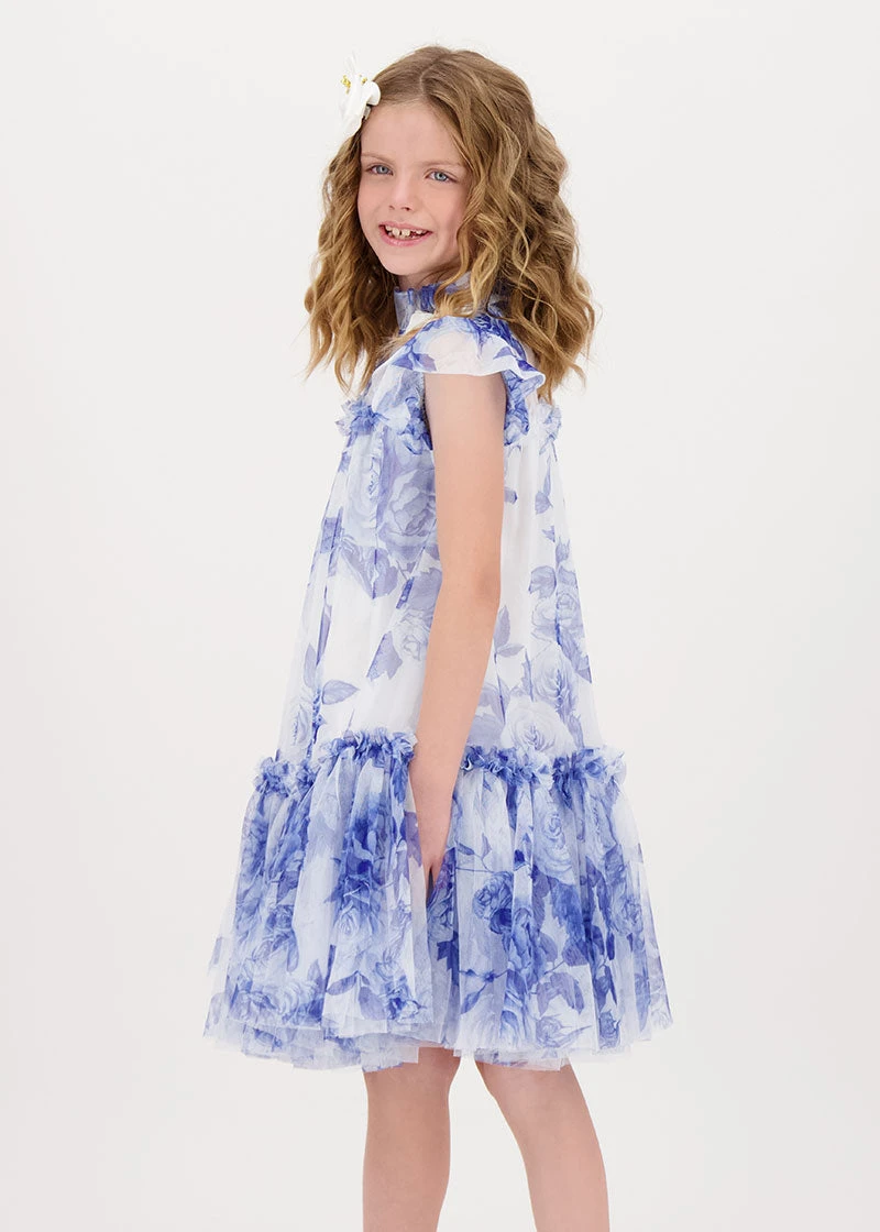 Marigold Blue Flower Dress Snowdrop 6 Marigold Blue Flower Dress Snowdrop - immagine 4