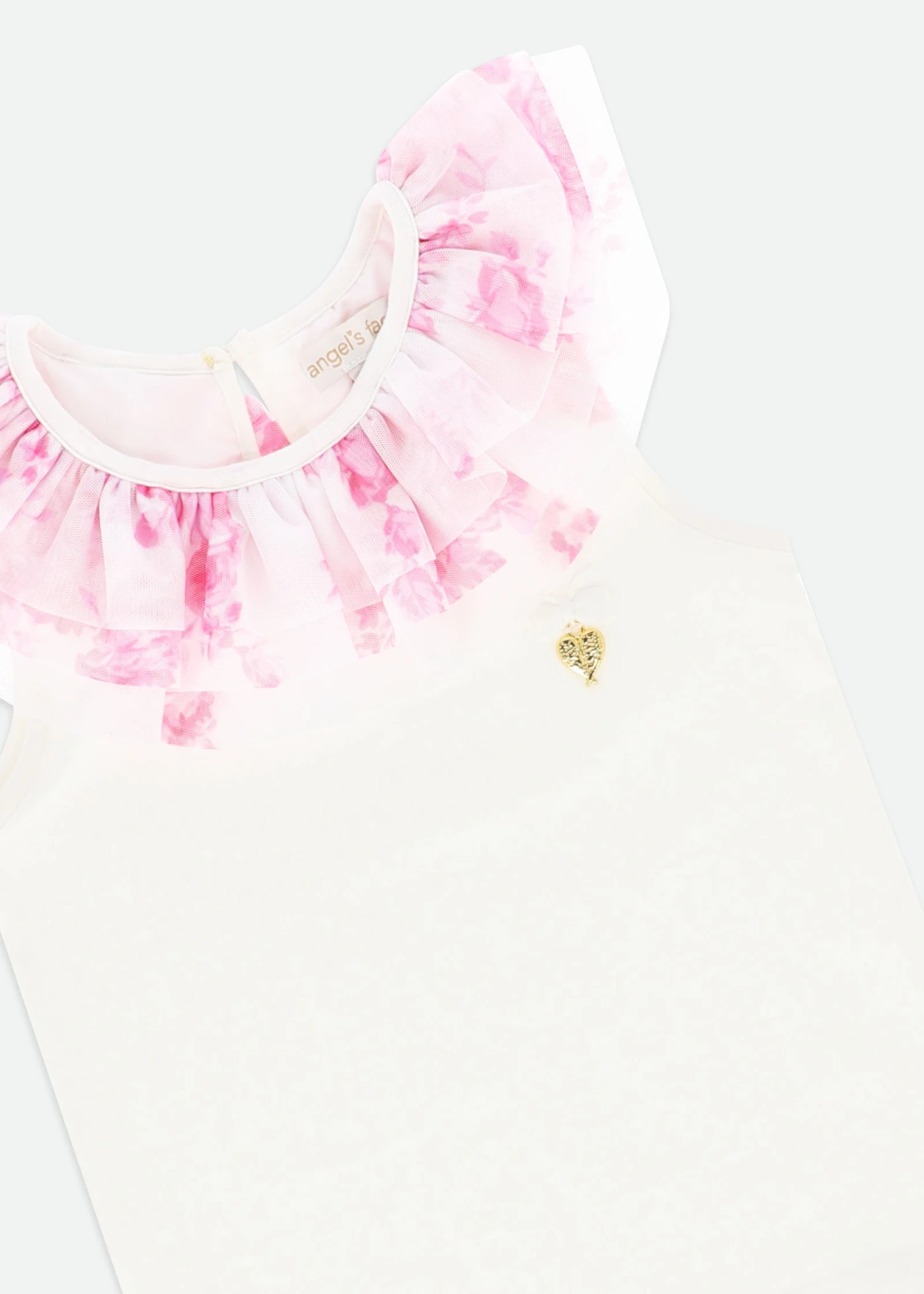 Marlene Roses Ruffle Top Snowdrop/Pink 5 Marlene Roses Ruffle Top Snowdrop/Pink - immagine 3