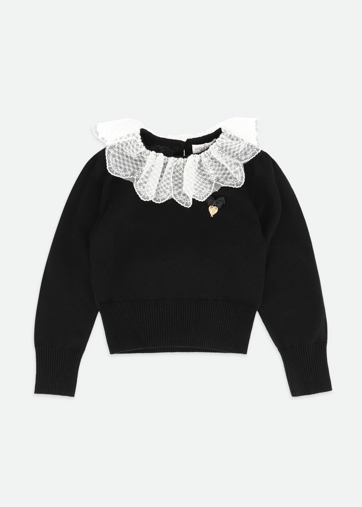 Meg Lace Collar Jumper Black 3 Meg Lace Collar Jumper Black