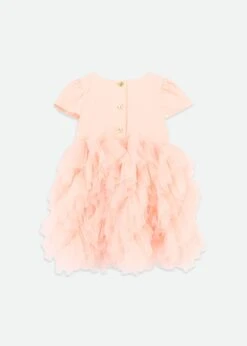 Mille Feuille S/S Baby Dress Peach -Angels Face Negozio MilleFeuille BabyDress Peach Back