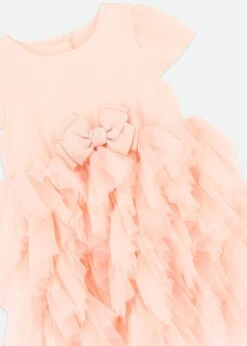 Mille Feuille S/S Baby Dress Peach -Angels Face Negozio MilleFeuille BabyDress Peach Detail