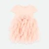 Mille Feuille S/S Baby Dress Peach -Angels Face Negozio MilleFeuille BabyDress Peach Front
