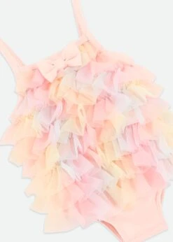 Minnow Rainbow Swimsuit Pale Pink -Angels Face Negozio Minnow BabySwimuit Rainbow Detail