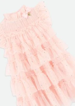 Mitzi Sparkle Tiered Dress Pale Pink -Angels Face Negozio Mitzi Dress Pink Detail