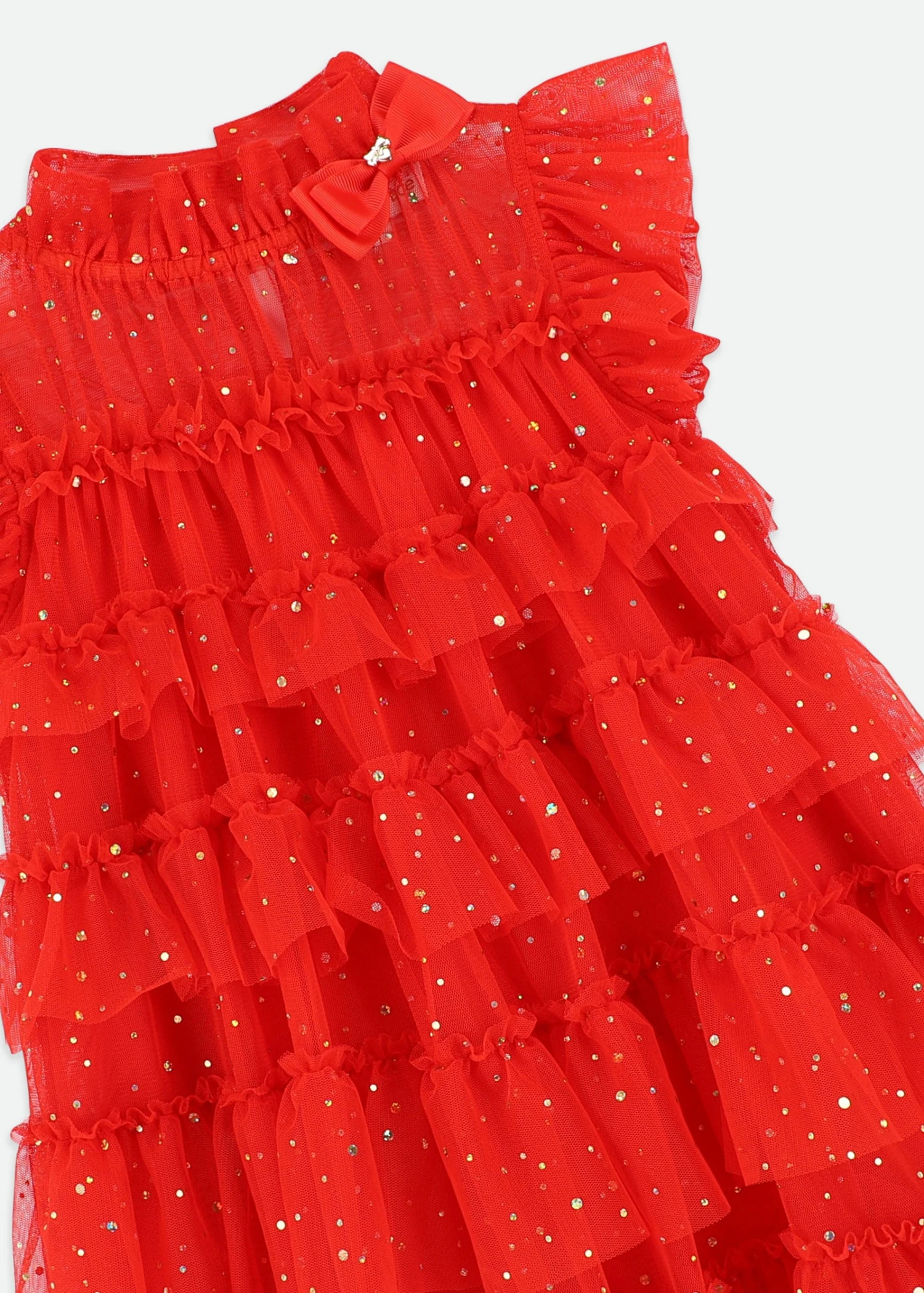 Mitzi Gold Dot Tired Dress Fiery Red 5 Mitzi Gold Dot Tired Dress Fiery Red - immagine 3