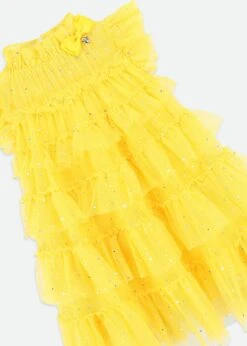 Mitzi Sparkle Tiered Dress Dandelion 8 Mitzi Sparkle Tiered Dress Dandelion -Angels Face Negozio Mitzi Dress Yellow Detail