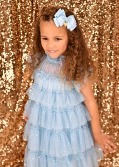 Mitzi Sparkle Dress Porcelain Blue -Angels Face Negozio Mitzi Dress Blue Campaign 1