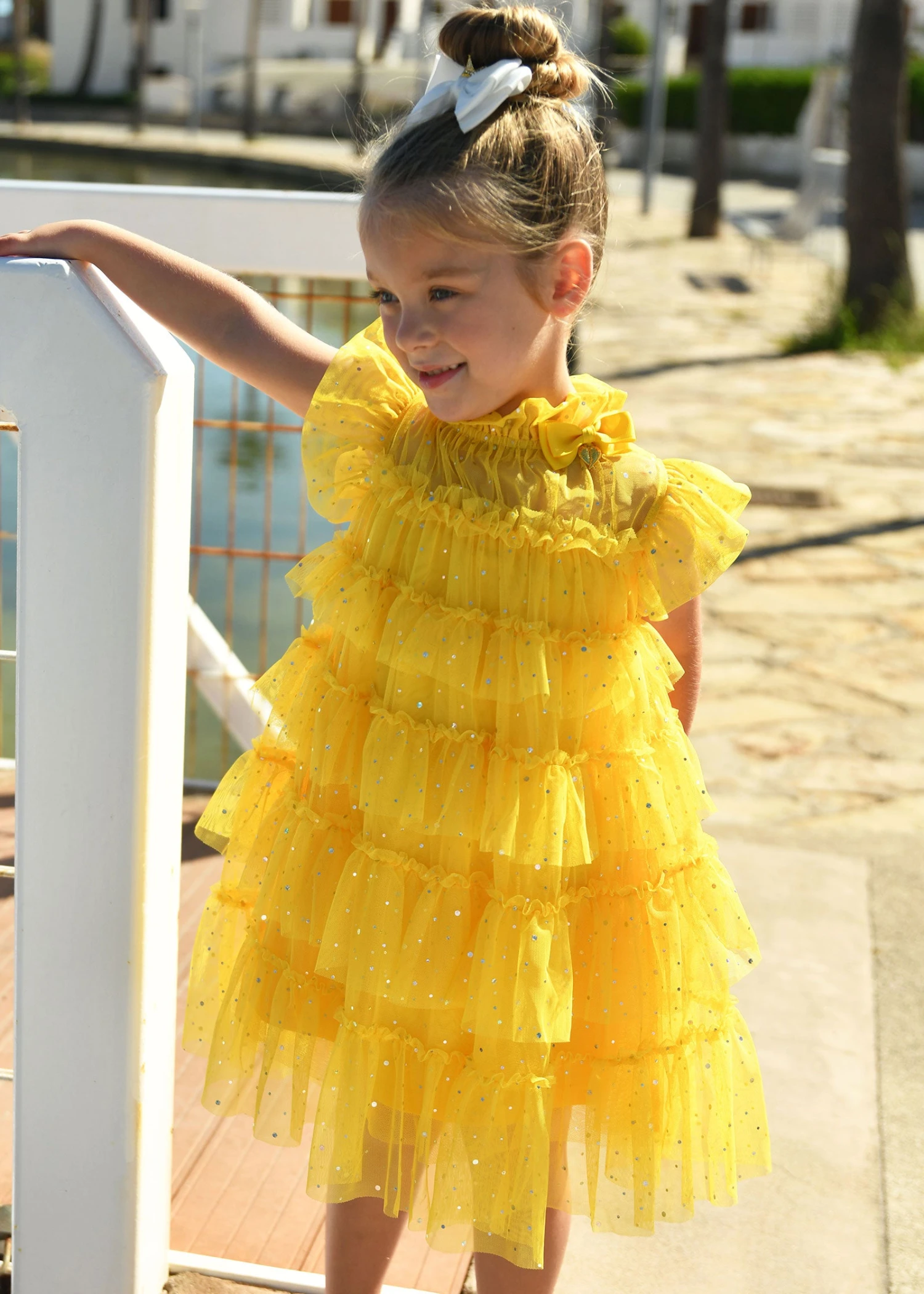 Mitzi Sparkle Tiered Dress Dandelion 4 Mitzi Sparkle Tiered Dress Dandelion - immagine 2
