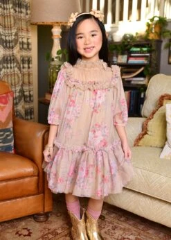 Myrtisa Flower Tulle Dress Sand 9 Myrtisa Flower Tulle Dress Sand -Angels Face Negozio Myrtisa Dress Sand Lifestyle