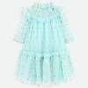 Myrtle Gold Hearts Tulle Dress Aqua -Angels Face Negozio Myrtle Dress Aqua Front