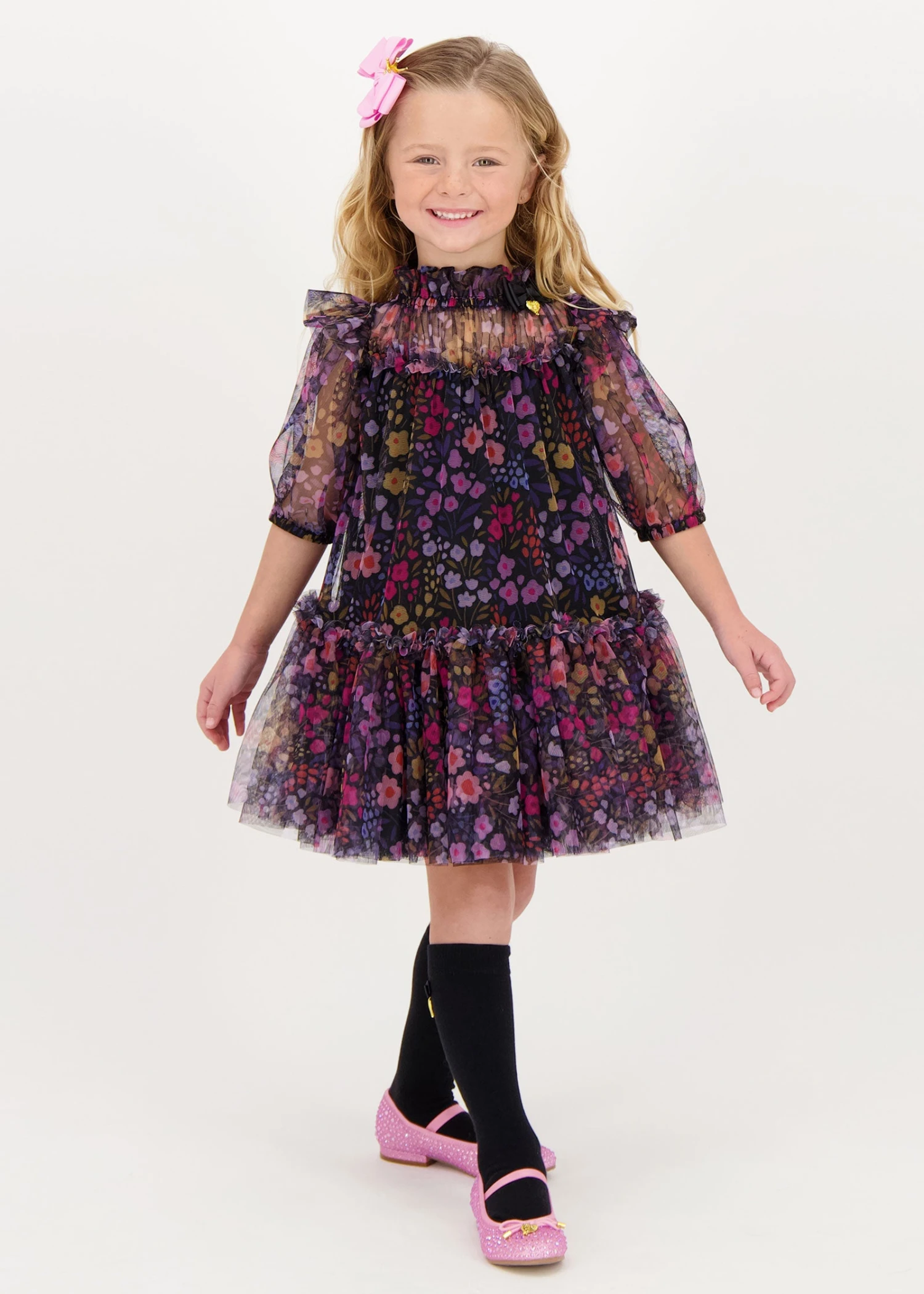 Myrtle Millifiori Tulle Dress Black 5 Myrtle Millifiori Tulle Dress Black - immagine 3