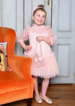 Myrtle Flock Hearts Tulle Dress Blush Pink -Angels Face Negozio Myrtle Dress Blush Pink Lifestyle 1