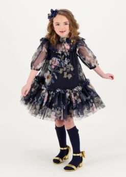 Myrtle Flower Tulle Dress Navy -Angels Face Negozio Myrtle Dress Navy Lifestyle