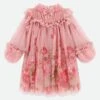 Nadiya Border Print Tulle Dress Tea Rose 2 Nadiya Border Print Tulle Dress Tea Rose -Angels Face Negozio Nadia Dress Tearose Front