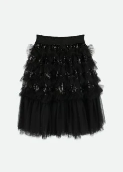 Nadine Long Sequin Skirt Black -Angels Face Negozio Nadine Skirt Black Back