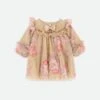 Nadiya Baby Flower Tulle Dress Sand -Angels Face Negozio Nadiya Baby Dress Sand Front