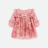 Nadiya Baby Boarder Print Dress Tea Rose -Angels Face Negozio Nadiya Baby Dress Tearose Front