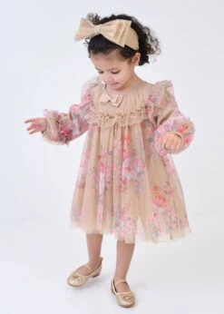 Nadiya Baby Flower Tulle Dress Sand -Angels Face Negozio Nadiya Baby Dress Sand Lifestyle 2