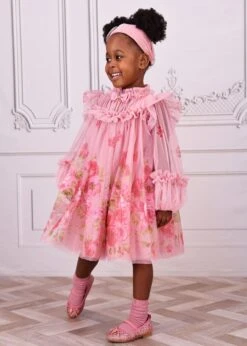 Nadiya Border Print Tulle Dress Tea Rose -Angels Face Negozio Nadiya Dress Tea Rose Lifestyle 2 a532b8ba f8f5 4520 bc26 6610429f18e9