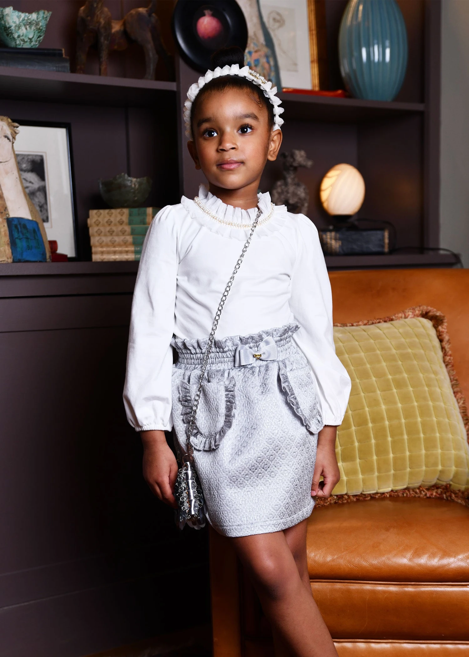 Nell Pleated Collar Top Snowdrop 4 Nell Pleated Collar Top Snowdrop - immagine 2