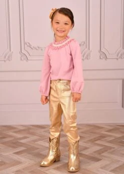 Nell Pleated Collar Top Tea Rose -Angels Face Negozio Nell Top Tea.Rose Lifestyle 1