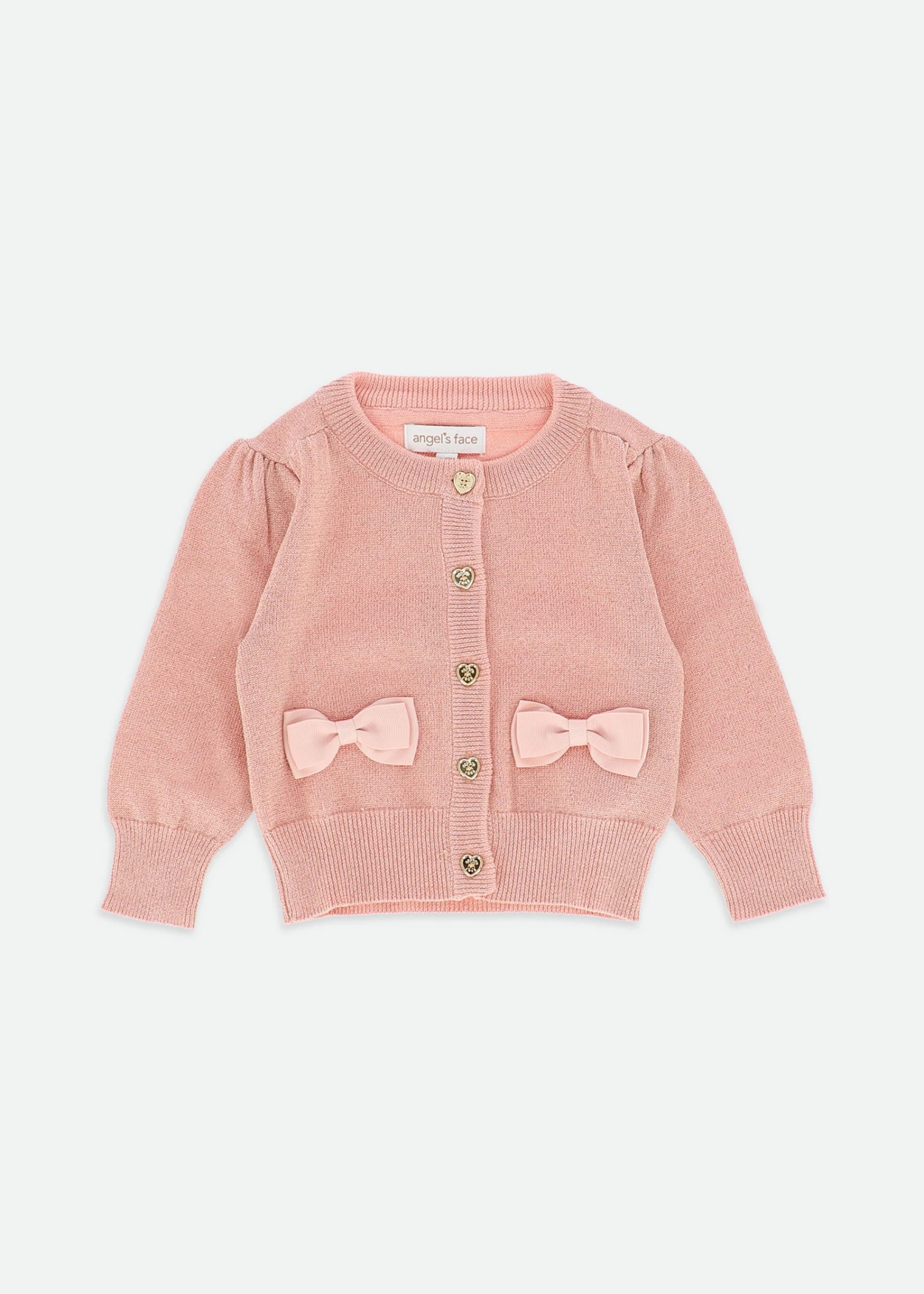 Nicolette Metallic Baby Cardigan Blush 3 Nicolette Metallic Baby Cardigan Blush