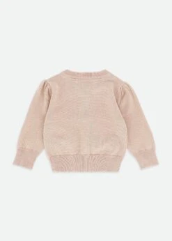 Nicolette Metallic Baby Cardigan Sand -Angels Face Negozio Nicolette Baby Cardigan Sand Back