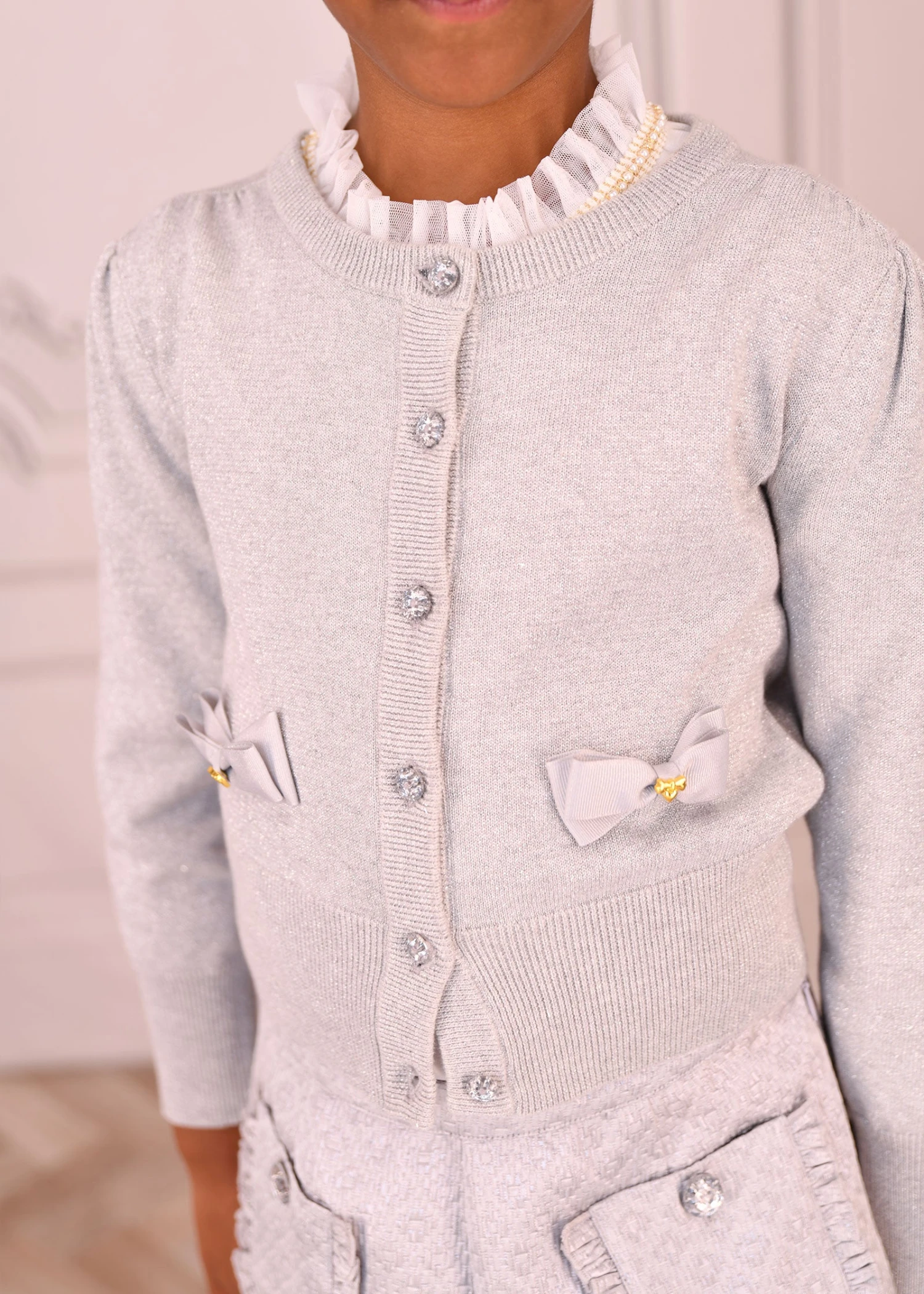 Nikki Metallic Cardigan Silver 5 Nikki Metallic Cardigan Silver - immagine 3