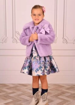 Nola Fur Jacket Lilac 10 Nola Fur Jacket Lilac -Angels Face Negozio Nola Coat Lilac Lifestyle 2