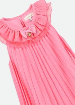 Norma Pleated Dress Begonia Pink -Angels Face Negozio Norma Dress Begonia Detail