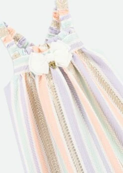 Ocean Stripe Jacquard Dress Gold Multi -Angels Face Negozio Ocean Dress Gold Detail