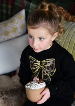 Paula Sweat With Bow Black -Angels Face Negozio Paula Jumper Black Lifestyle