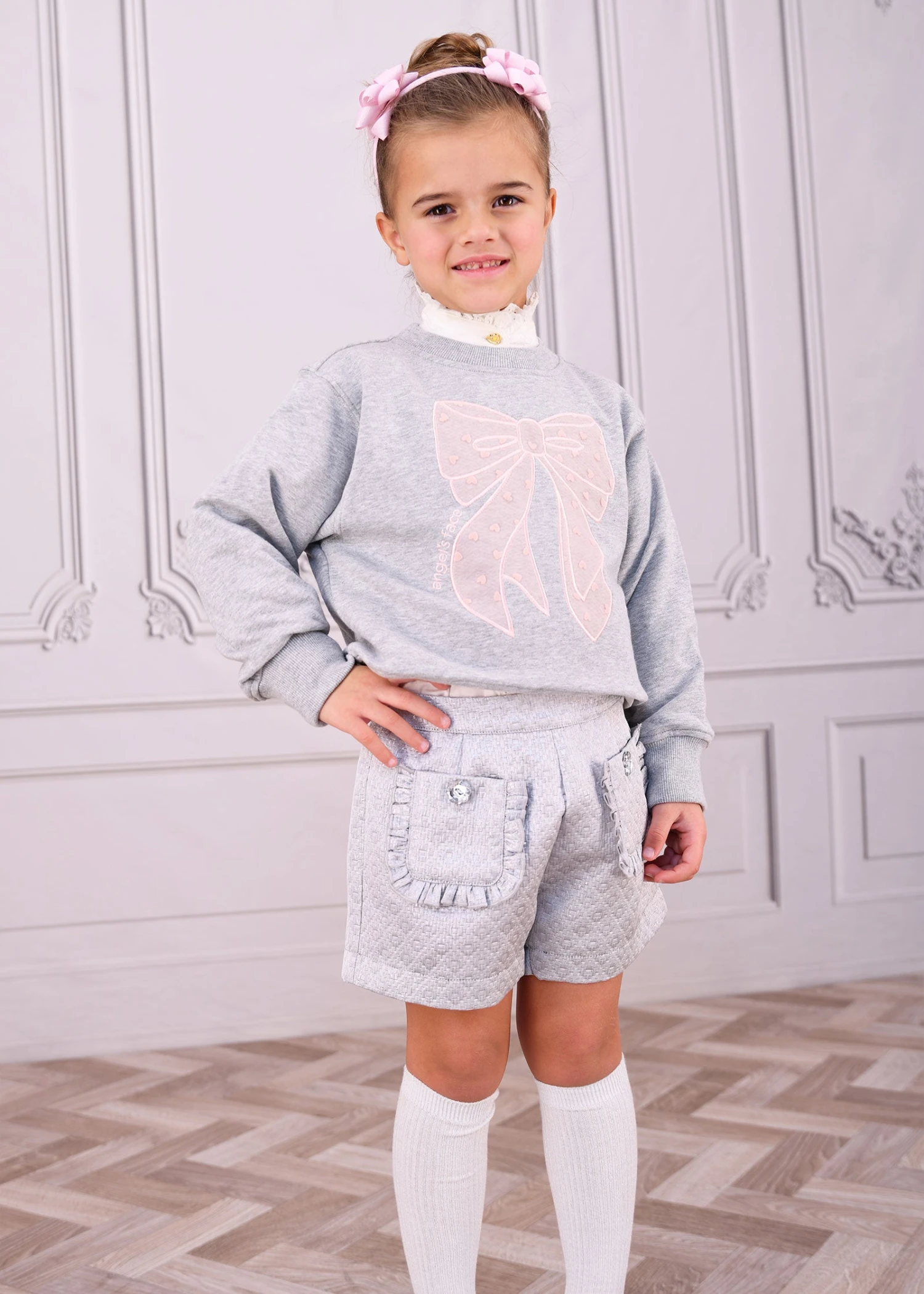 Paula Sweat With Heart Tulle Bow Grey 4 Paula Sweat With Heart Tulle Bow Grey - immagine 2