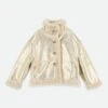 Petra Metallic Fur Jacket Gold -Angels Face Negozio Petra Coat Gold Front