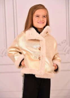 Petra Metallic Fur Jacket Gold -Angels Face Negozio Petra Jacket Gold Lifestyle