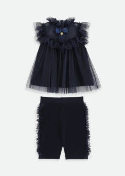 Rea Ruffle Top And Short Set Navy