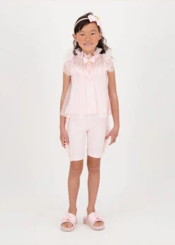 Rea Ruffle Top And Short Set Pale Pink 8 Rea Ruffle Top And Short Set Pale Pink -Angels Face Negozio Rea Set Pale Pink Lifestyle