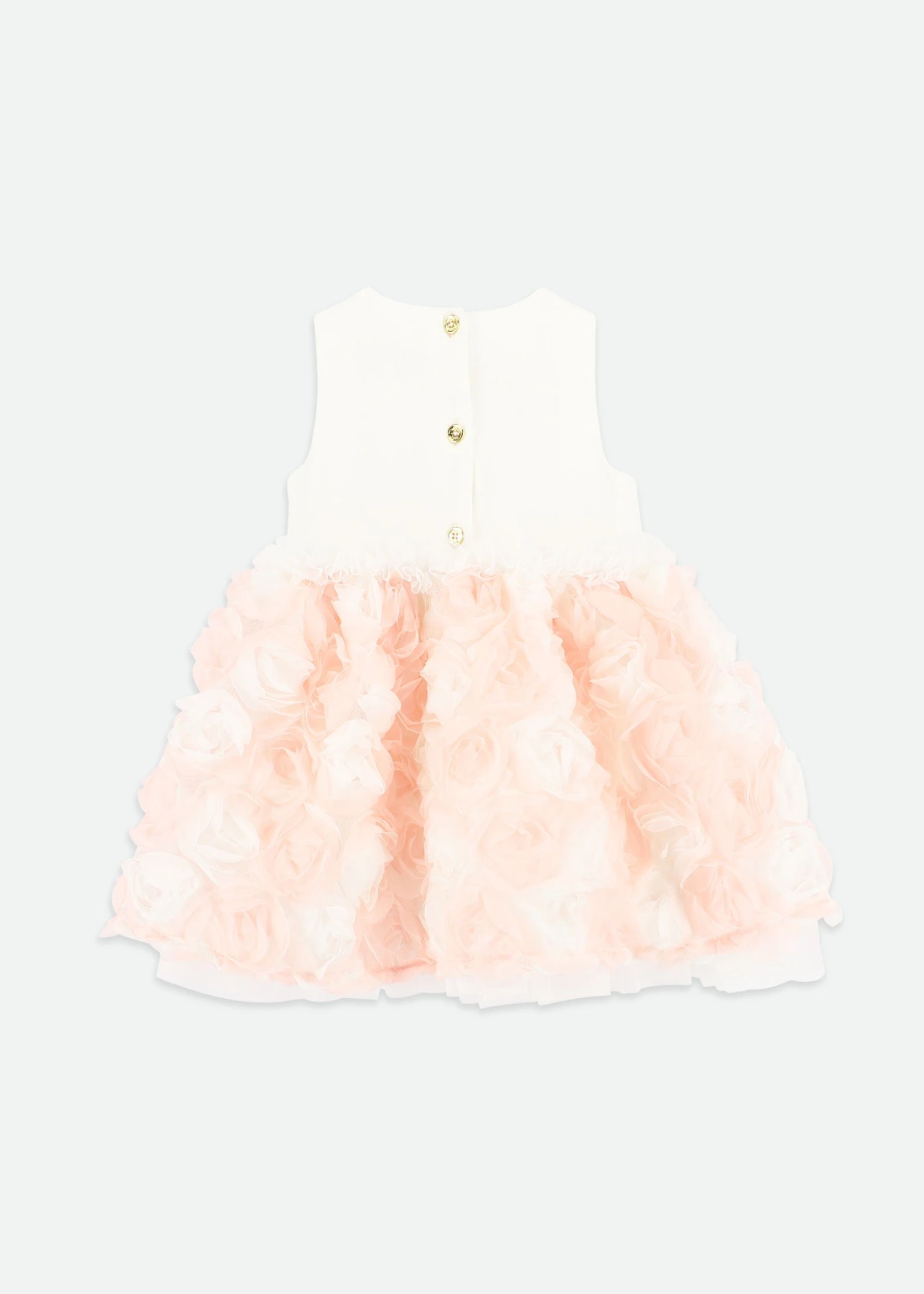 ReeRee 3D Roses Baby Dress Snowdrop/Pink 7 ReeRee 3D Roses Baby Dress Snowdrop/Pink - immagine 5