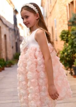 ReeRee 3D Roses Dress Snowdrop/Pink -Angels Face Negozio Reeree Dress Snowdrop Pink Campaign 1