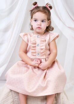Rhiannon Baby Jacquard Dress Rose Gold -Angels Face Negozio Rhiannon Baby Dress Rose Gold Lifestyle 2