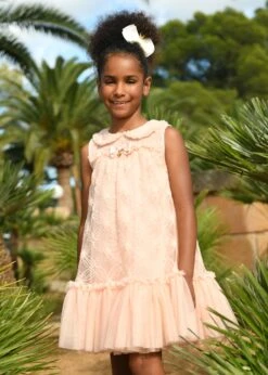 Ricarada 3D Daisy Tulle Dress Blush 9 Ricarada 3D Daisy Tulle Dress Blush -Angels Face Negozio Ricarada Dress Peach Campaign