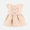 Rhiannon Baby Jacquard Dress Rose Gold 1 Rhiannon Baby Jacquard Dress Rose Gold -Angels Face Negozio Rihannon BabyDress Gold Front